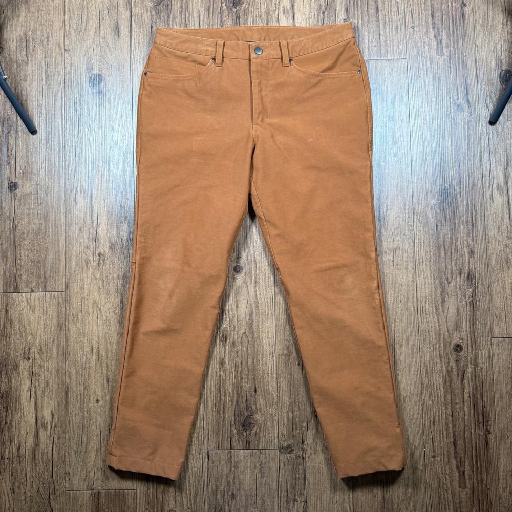 Lululemon Utilitech ABC Pants Mens 33x28 Brown Copper Canvas Five Pocket Tapered